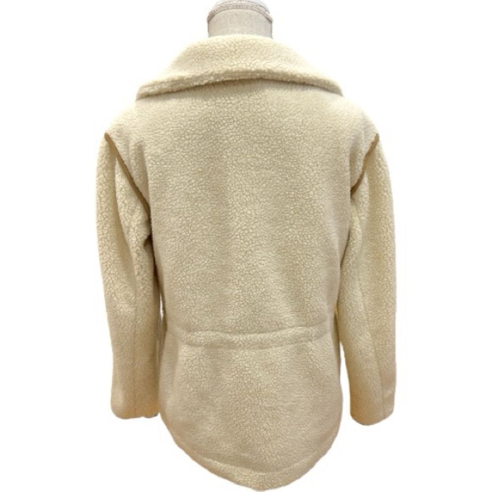 Coach Half-Zip Cream Sherpa Fleece Pullover Jacket with Tan Accents Size XS - Picture 7 of 7